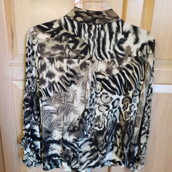 Karen Kane Blouse with front tie size Large Petite - Picture 2 of 8